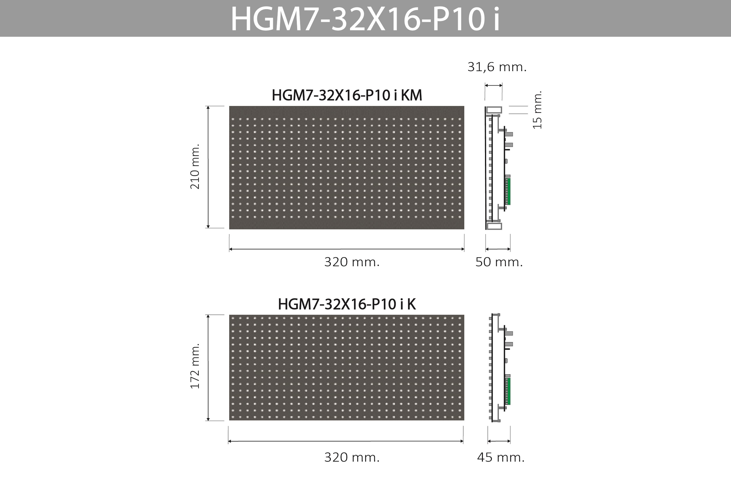 HGM7 32X16 P10 I