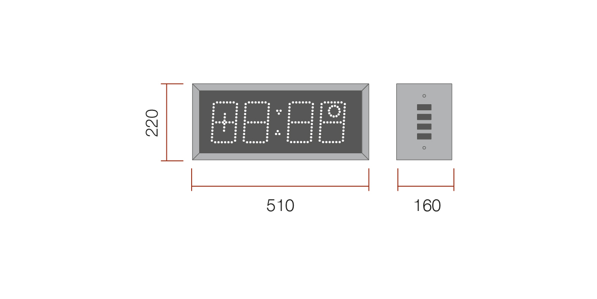 1pc Orologio A Led Display, Semplice Grande Schermo Orologio