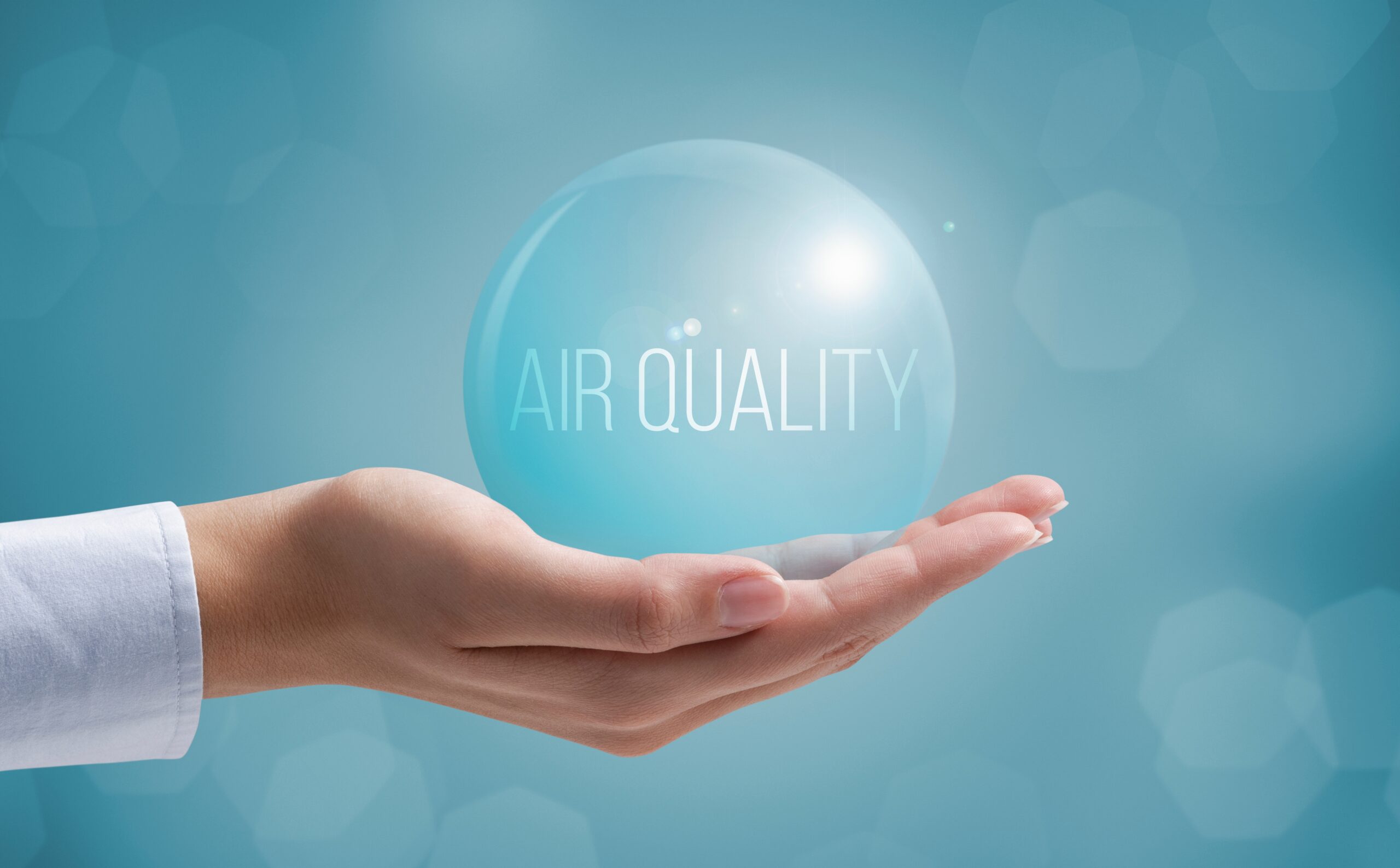 Hand,Holding,A,Bubble,Of,Clean,Air:,Air,Quality,Index